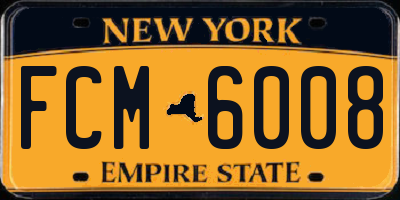 NY license plate FCM6008