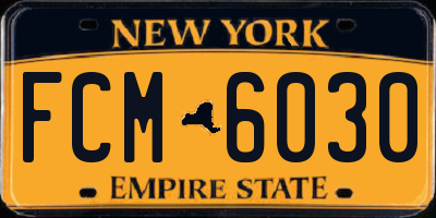 NY license plate FCM6030