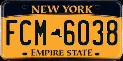 NY license plate FCM6038