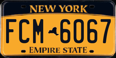 NY license plate FCM6067
