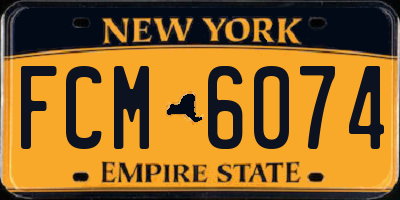 NY license plate FCM6074