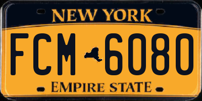 NY license plate FCM6080