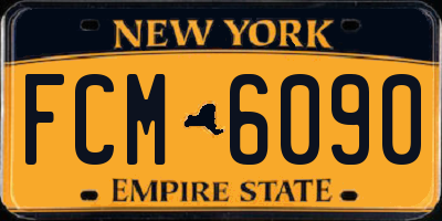 NY license plate FCM6090