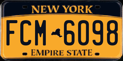 NY license plate FCM6098