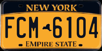 NY license plate FCM6104