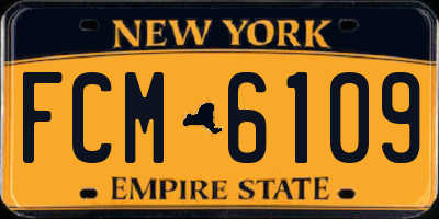 NY license plate FCM6109