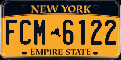 NY license plate FCM6122