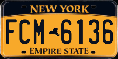 NY license plate FCM6136
