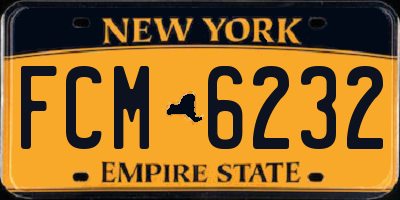 NY license plate FCM6232