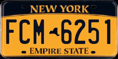 NY license plate FCM6251