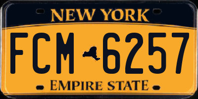 NY license plate FCM6257