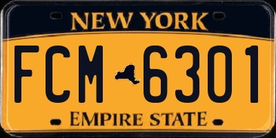 NY license plate FCM6301