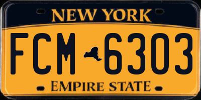NY license plate FCM6303