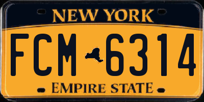NY license plate FCM6314