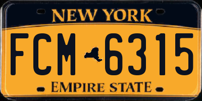 NY license plate FCM6315