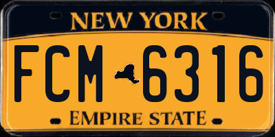 NY license plate FCM6316