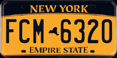 NY license plate FCM6320