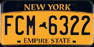 NY license plate FCM6322
