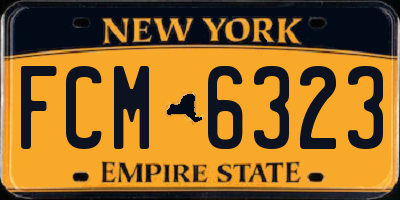 NY license plate FCM6323