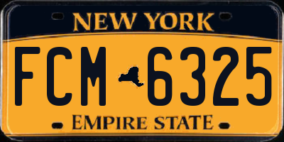 NY license plate FCM6325