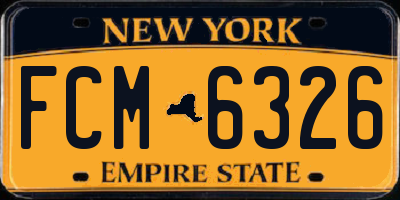 NY license plate FCM6326