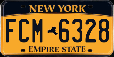 NY license plate FCM6328