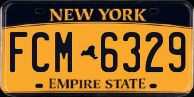 NY license plate FCM6329