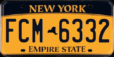NY license plate FCM6332
