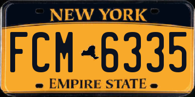 NY license plate FCM6335