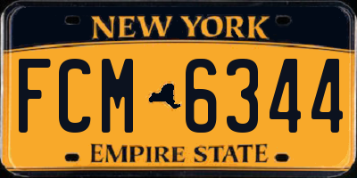 NY license plate FCM6344