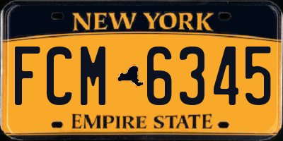 NY license plate FCM6345