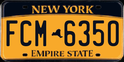 NY license plate FCM6350