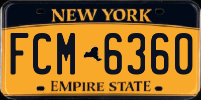 NY license plate FCM6360