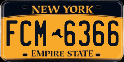 NY license plate FCM6366