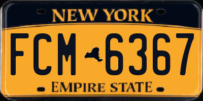NY license plate FCM6367