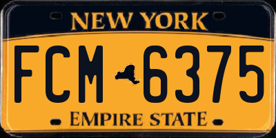 NY license plate FCM6375
