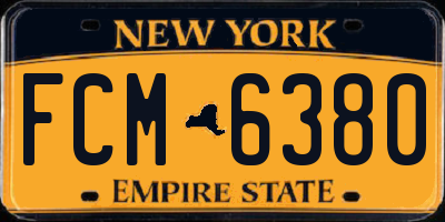 NY license plate FCM6380