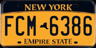 NY license plate FCM6386