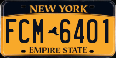 NY license plate FCM6401