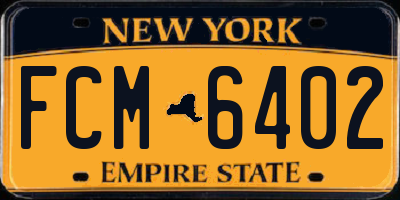 NY license plate FCM6402