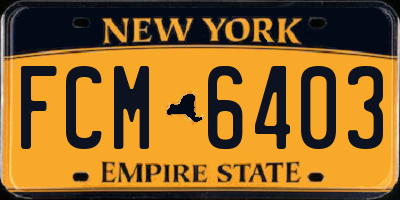 NY license plate FCM6403