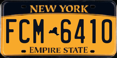 NY license plate FCM6410