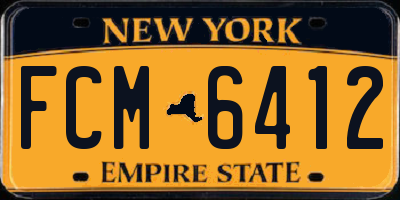 NY license plate FCM6412