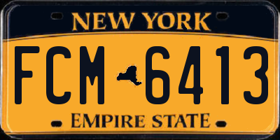 NY license plate FCM6413