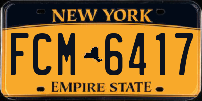 NY license plate FCM6417
