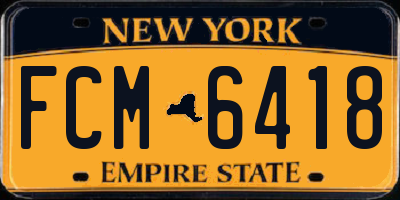 NY license plate FCM6418