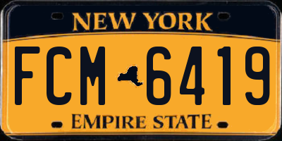 NY license plate FCM6419