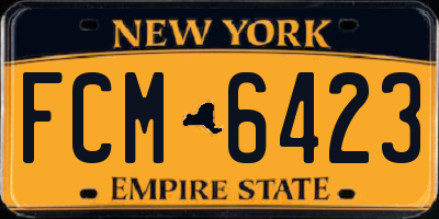 NY license plate FCM6423