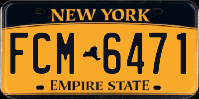 NY license plate FCM6471