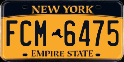 NY license plate FCM6475